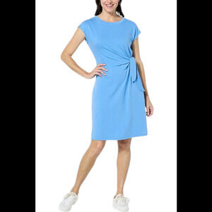Lacey Chabert Women's Jersey Knit Side-Tie Dress Wisteria Blue - Regular
